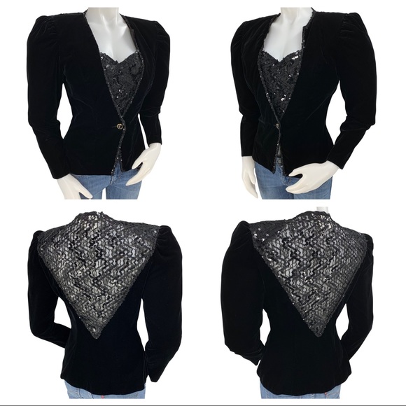 Vintage- Exquisite Rich Black Jacket- Made in the USA Union Made - Picture 7 of 14